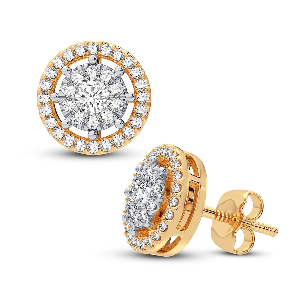14k Yellow Gold Lab Diamond Stud Earrings - 0.50 CT Brilliance