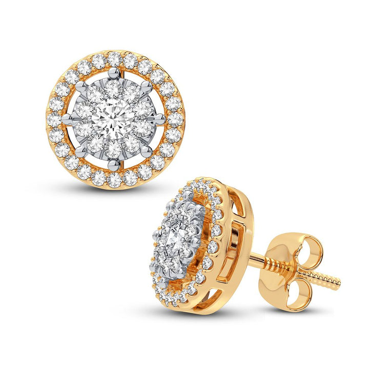 14k Yellow Gold Lab Diamond Stud Earrings - 0.50 CT Brilliance