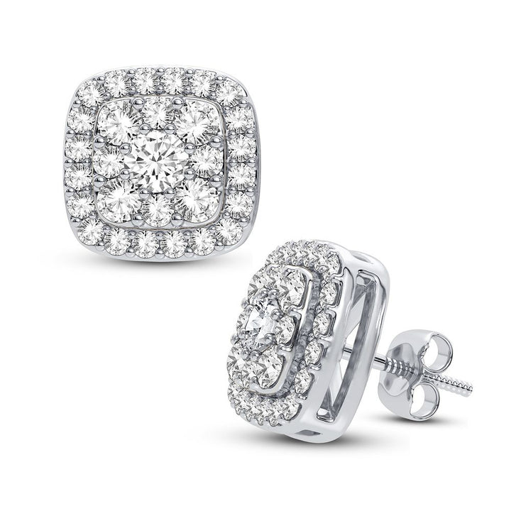 Chic 14k White Gold Lab Diamond Stud Earrings (0.75 CT)