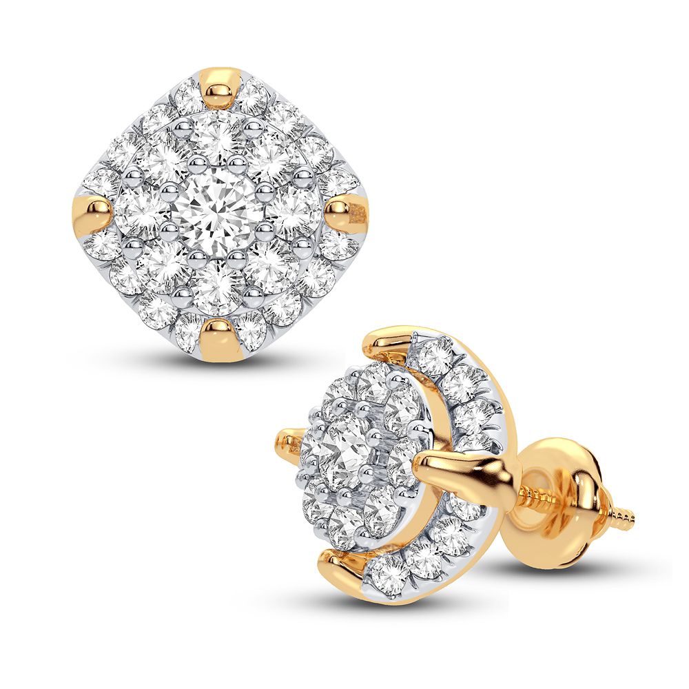 Brilliant 10k Yellow Gold 0.5CT Lab Diamond Stud Earrings