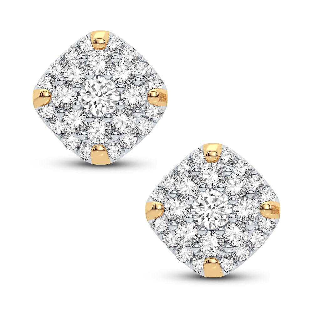 Brilliant 10k Yellow Gold 0.5CT Lab Diamond Stud Earrings