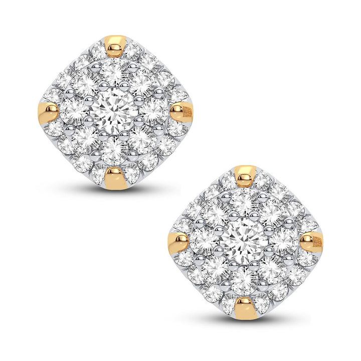 Brilliant 10k Yellow Gold 0.5CT Lab Diamond Stud Earrings