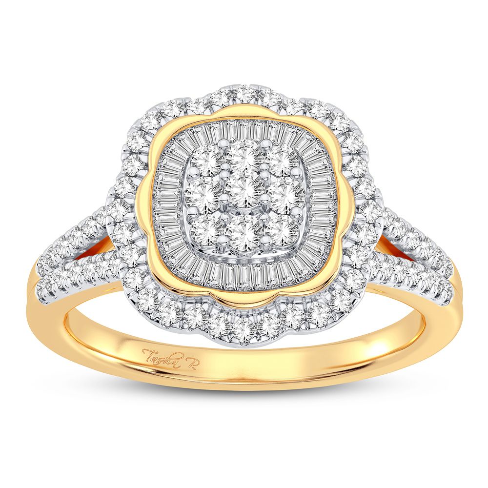 10k Yellow Gold Lab Diamond Womens Fashion Ring - 0.50CT