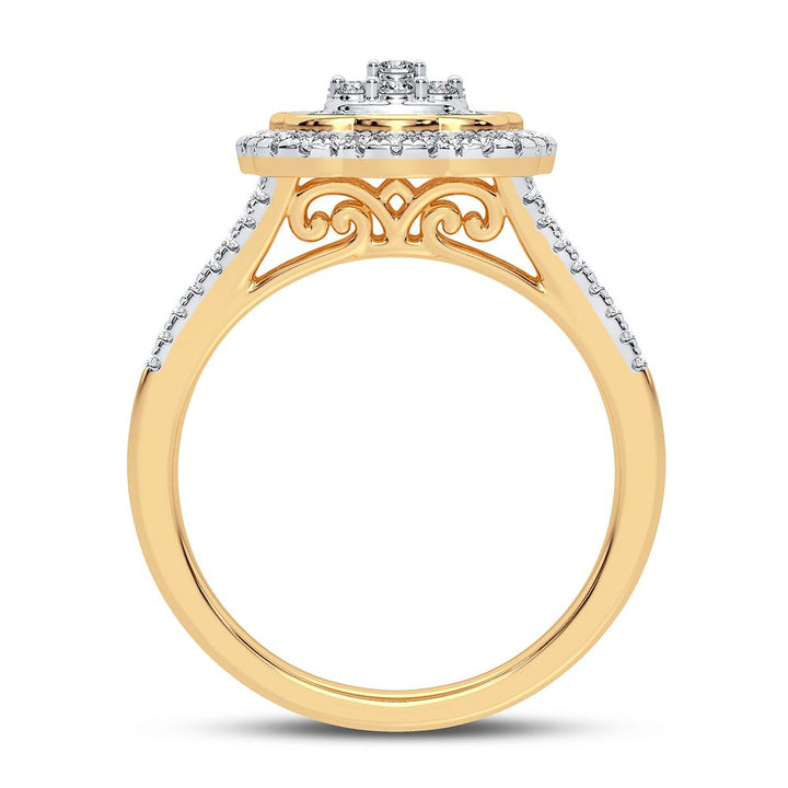 10k Yellow Gold Lab Diamond Womens Fashion Ring - 0.50CT