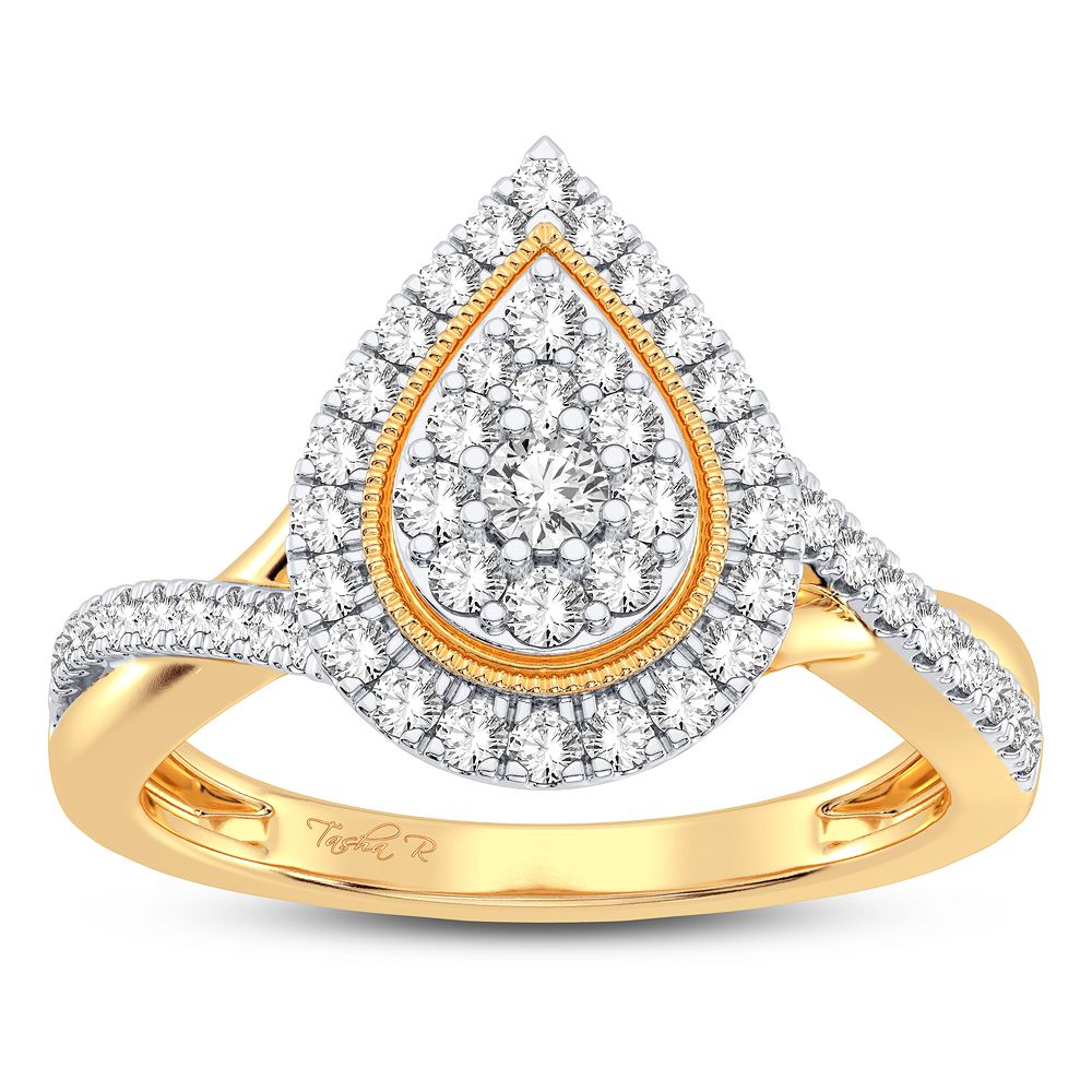 Chic 10k Yellow Gold 0.50CT Certified Lab Diamond Ring