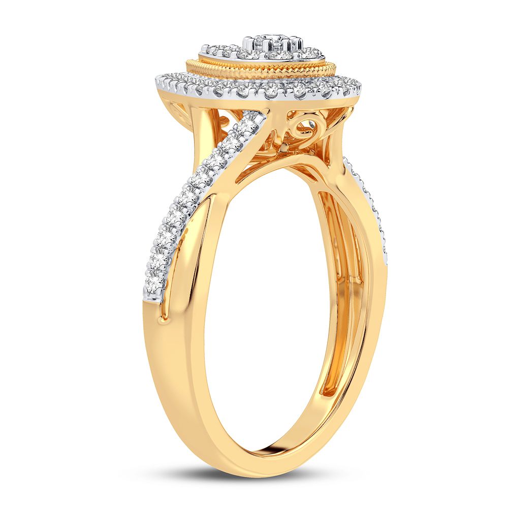 Chic 10k Yellow Gold 0.50CT Certified Lab Diamond Ring