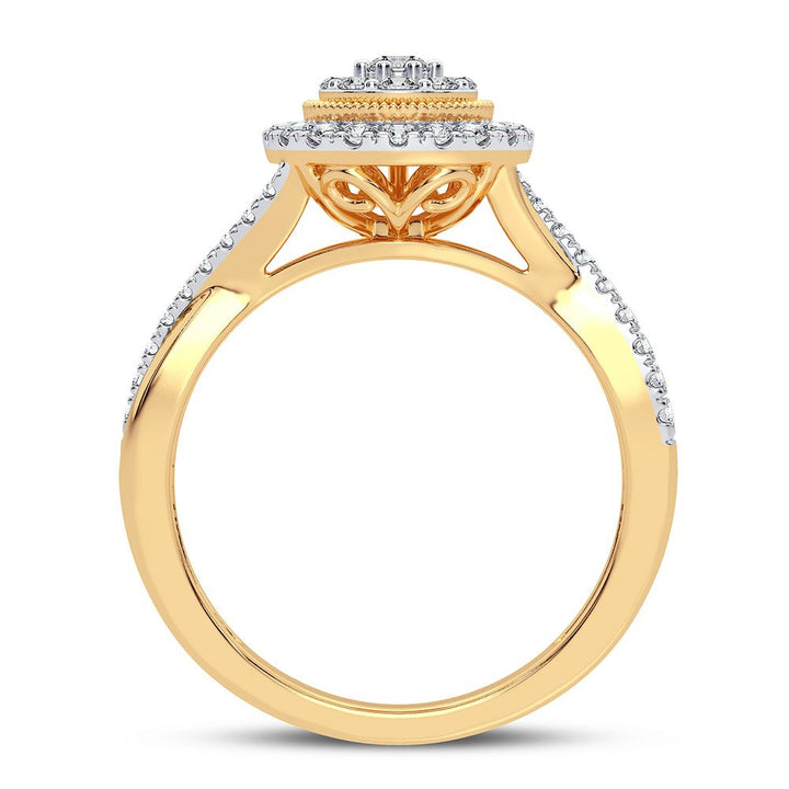 Chic 10k Yellow Gold 0.50CT Certified Lab Diamond Ring