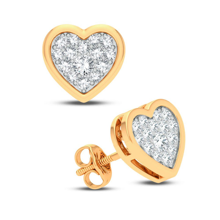 14k Yellow Gold Lab-Grown Diamond Stud Earrings - 0.50 CT Brilliance