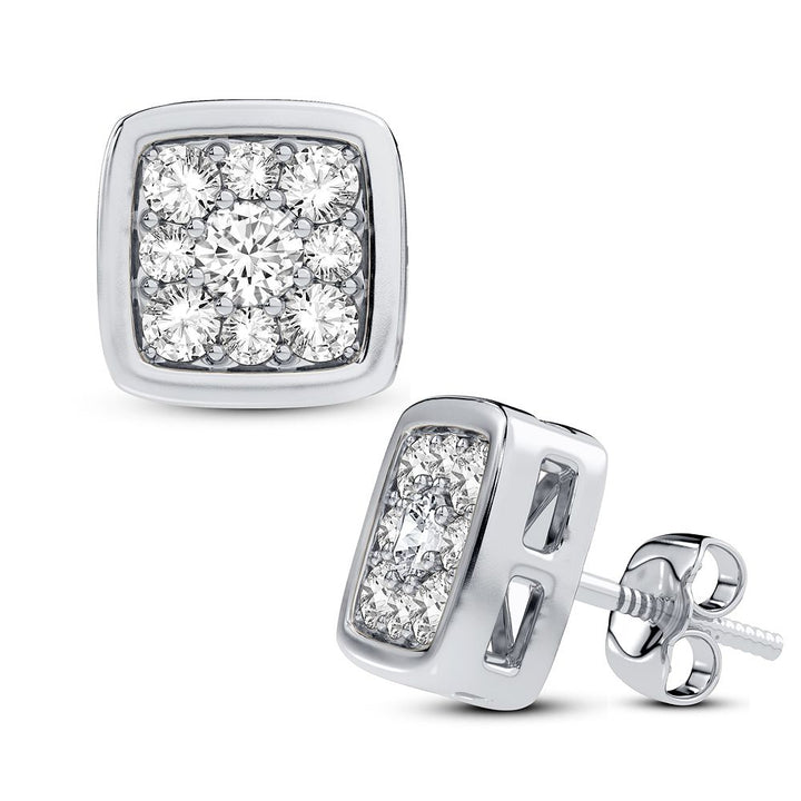 14k White Gold Lab Diamond Stud Earrings for Women