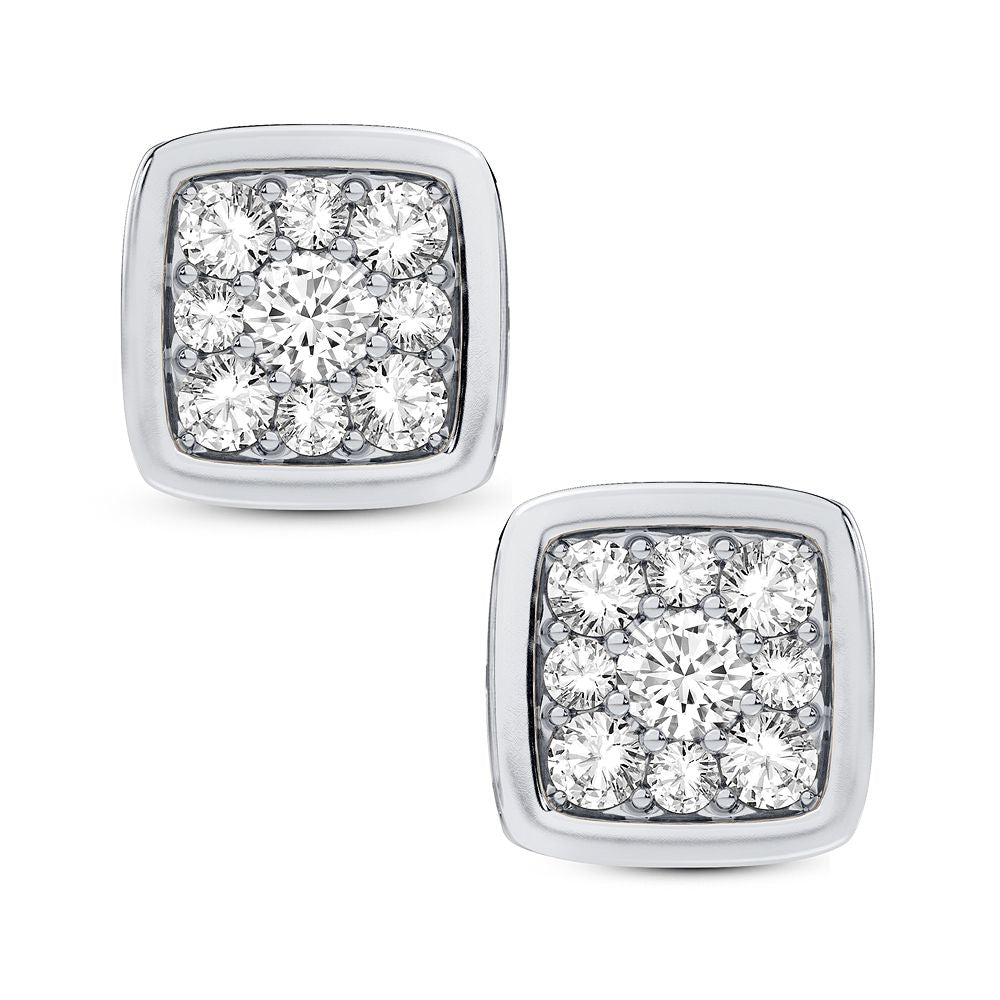14k White Gold Lab Diamond Stud Earrings for Women