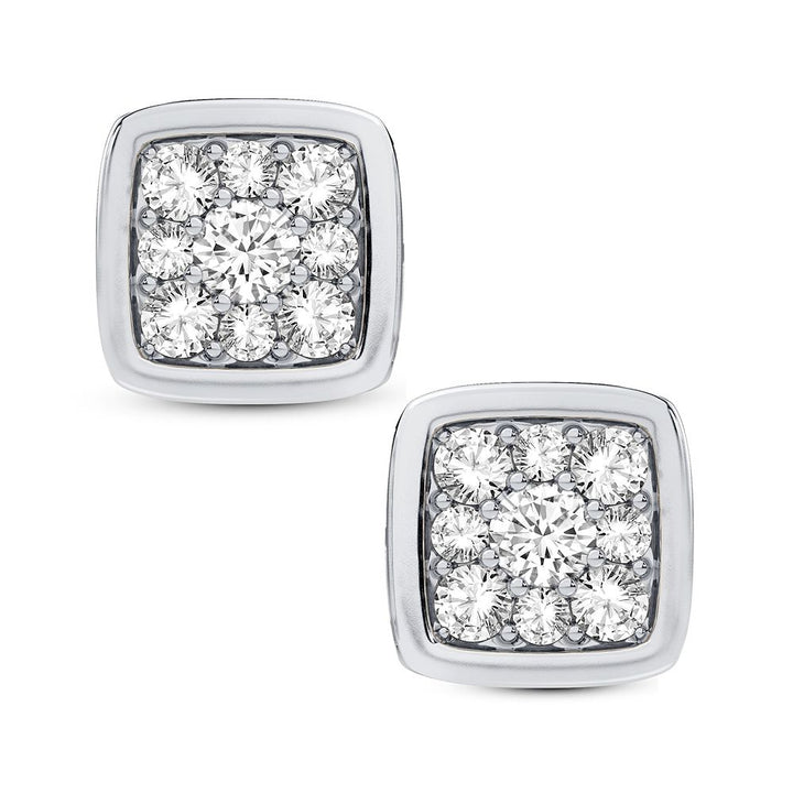 14k White Gold Lab Diamond Stud Earrings for Women