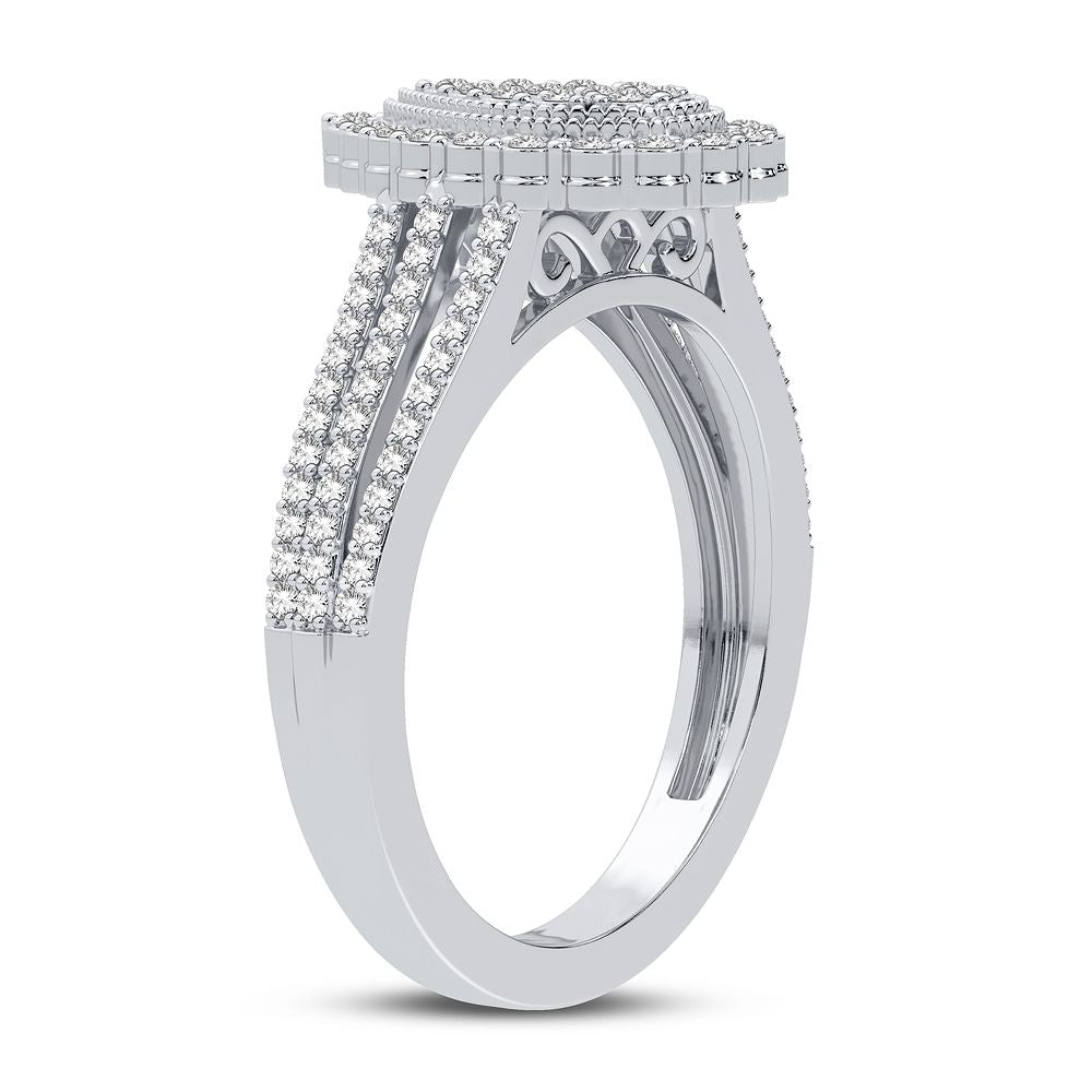 Chic 10k White Gold 0.20CT Lab Diamond Fashion Ring for Her