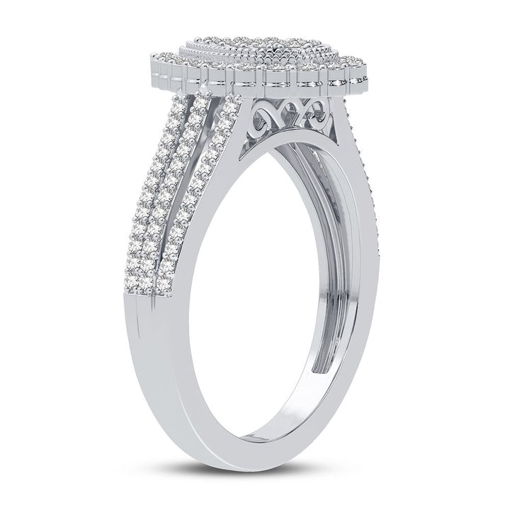 Chic 10k White Gold 0.20CT Lab Diamond Fashion Ring for Her