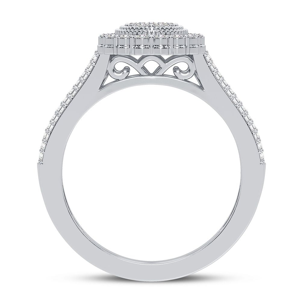 Chic 10k White Gold 0.20CT Lab Diamond Fashion Ring for Her