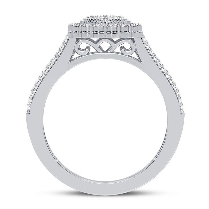 Chic 10k White Gold 0.20CT Lab Diamond Fashion Ring for Her