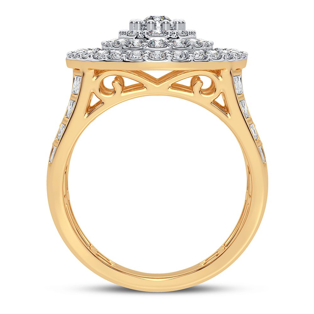 10k Yellow Gold 2CT Lab Diamond Bridal Ring for Her