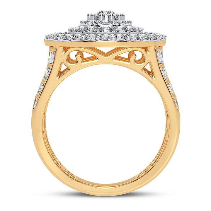 10k Yellow Gold 2CT Lab Diamond Bridal Ring for Her