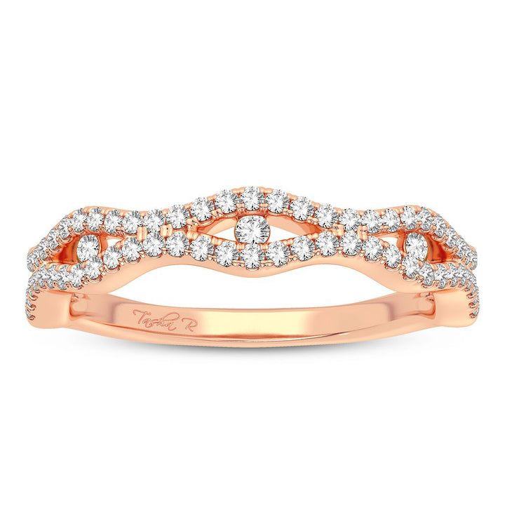 10k Rose Gold 0.25CT Lab Diamond Minimalist Fashion Band
