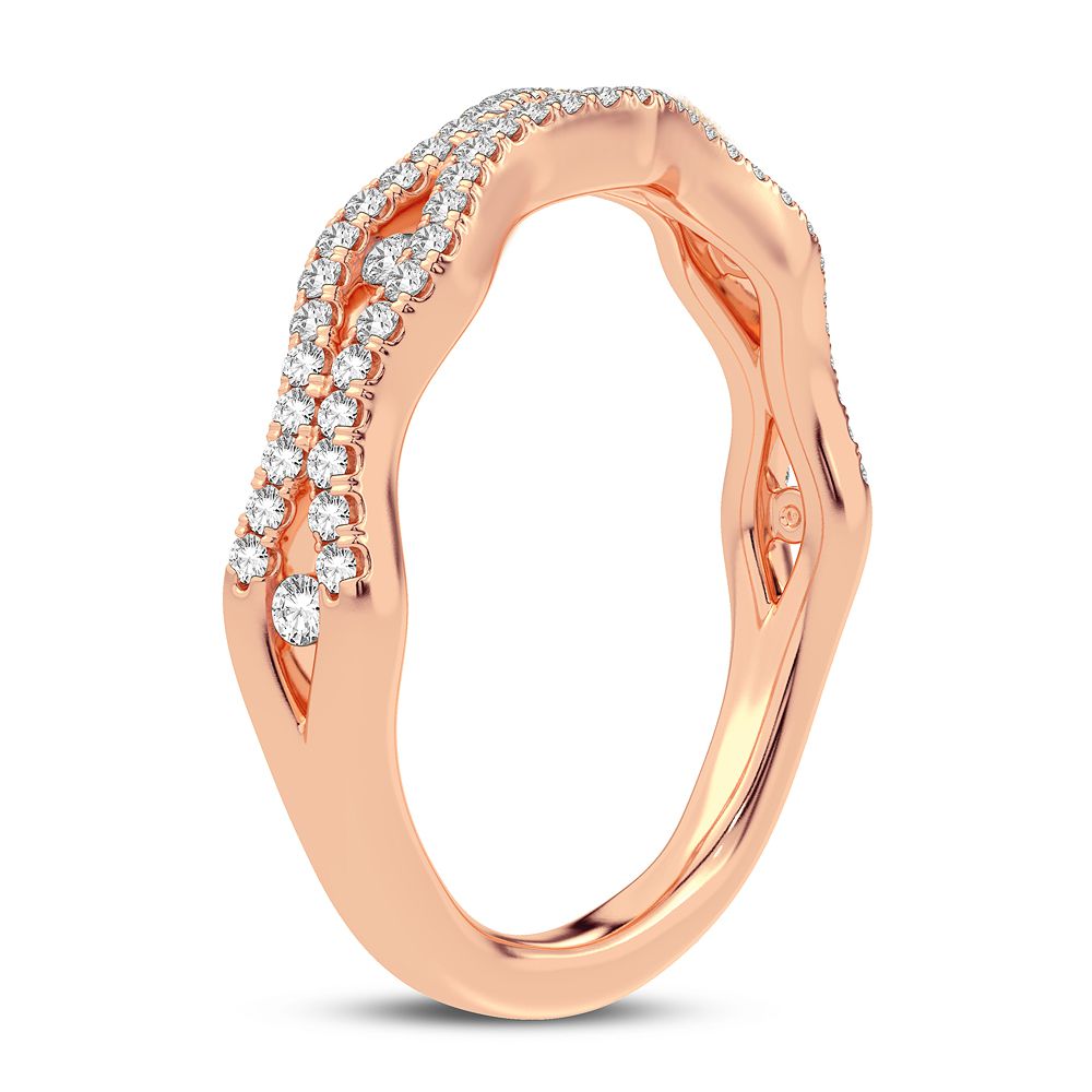 10k Rose Gold 0.25CT Lab Diamond Minimalist Fashion Band