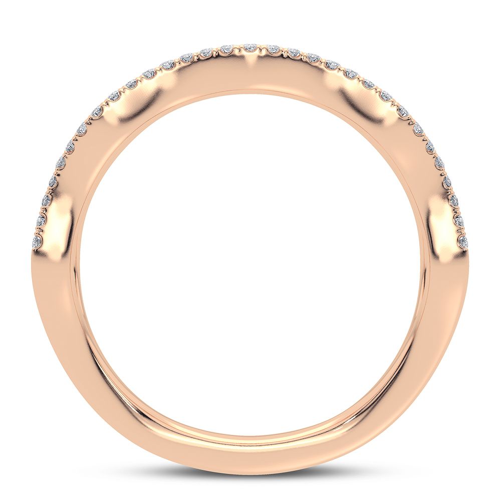 10k Rose Gold 0.25CT Lab Diamond Minimalist Fashion Band