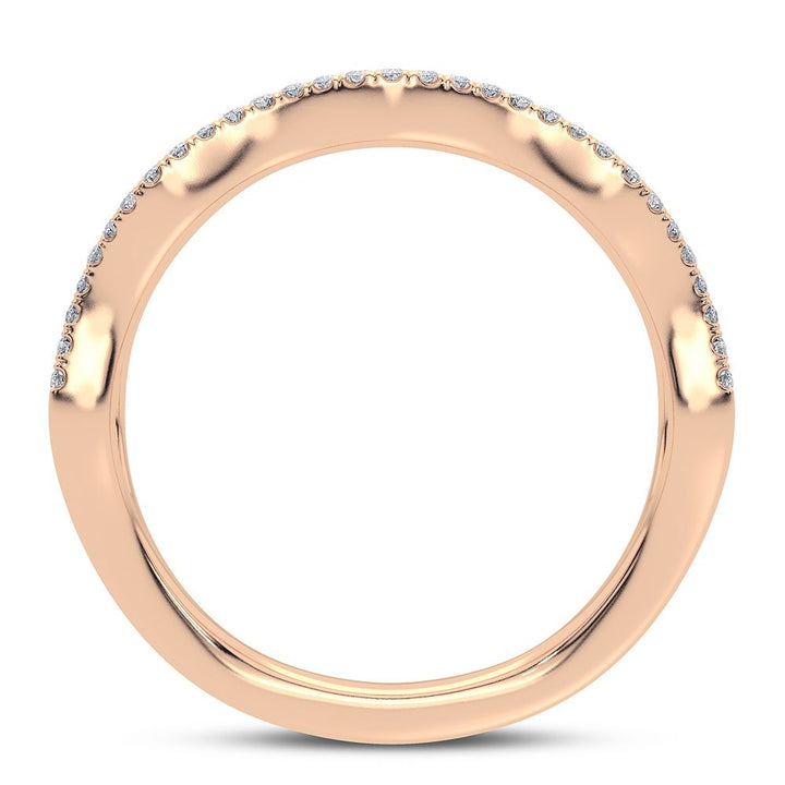 10k Rose Gold 0.25CT Lab Diamond Minimalist Fashion Band