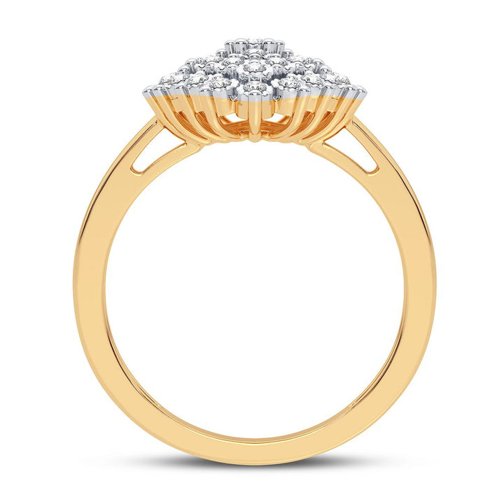 Chic 10k Yellow Gold 0.15CT Lab Diamond Womens Ring