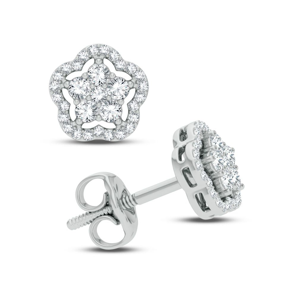 Chic 14k White Gold 0.25ct Lab Diamond Earrings