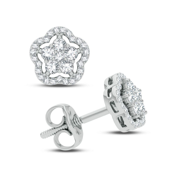 Chic 14k White Gold 0.25ct Lab Diamond Earrings