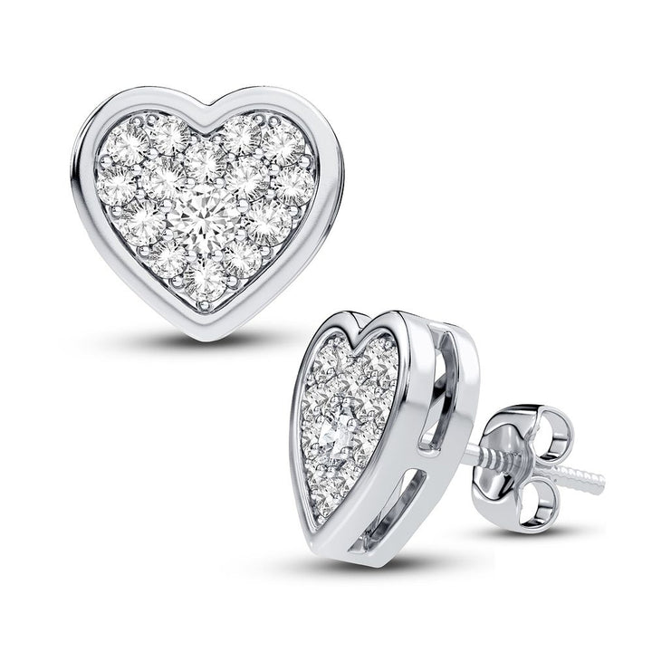14k White Gold Lab Diamond Stud Earrings for Women