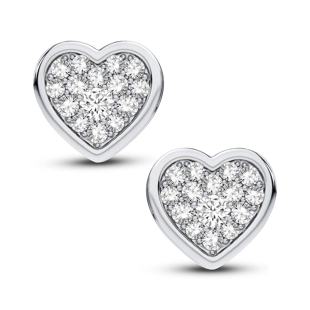 14k White Gold Lab Diamond Stud Earrings for Women