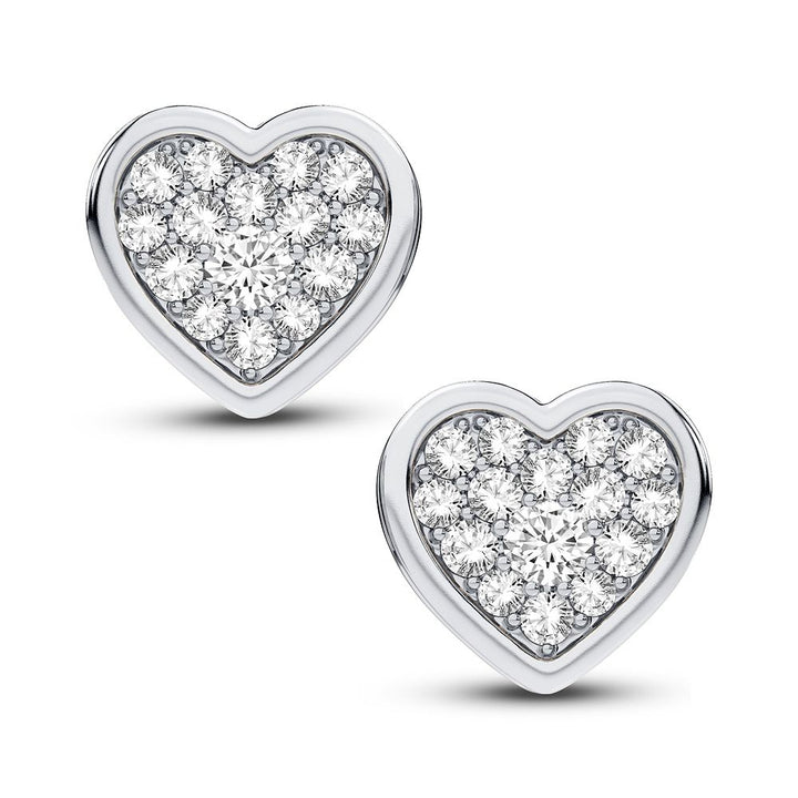 14k White Gold Lab Diamond Stud Earrings for Women