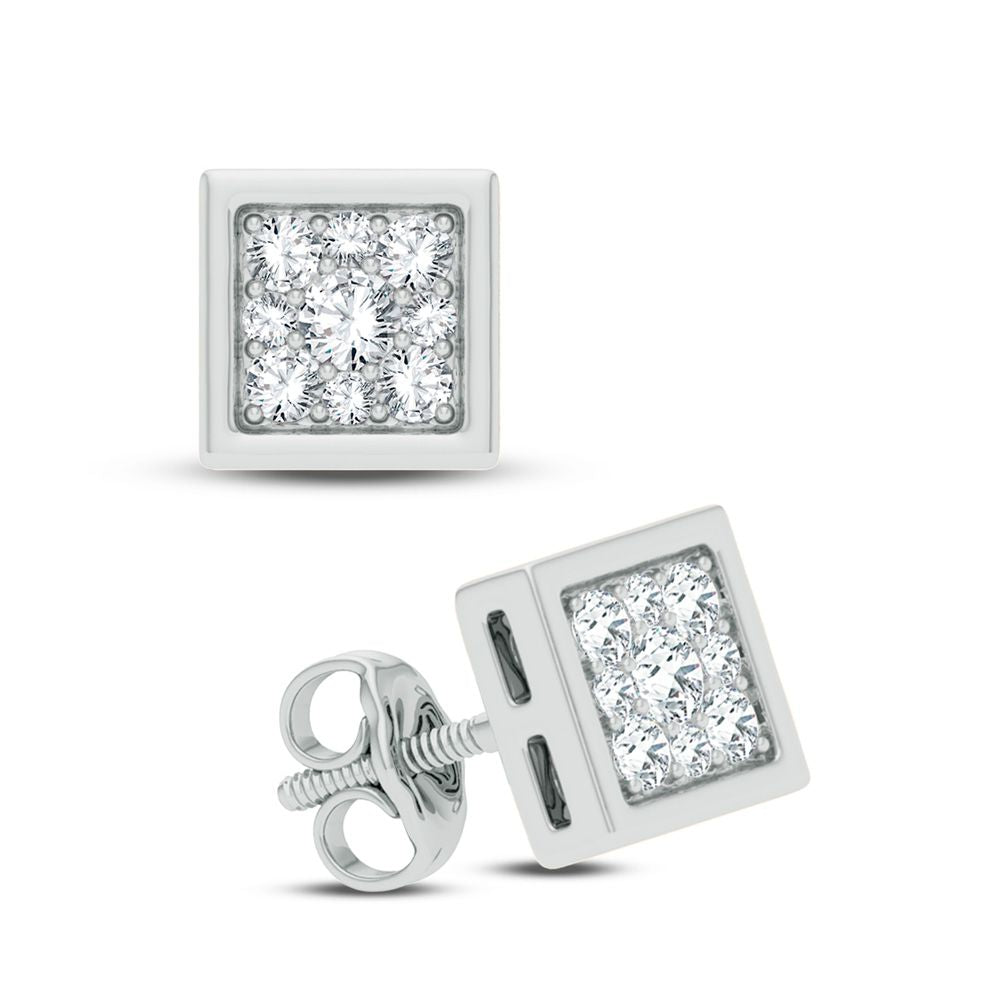 Chic 14k White Gold Lab Diamond Stud Earrings (0.25 CT)