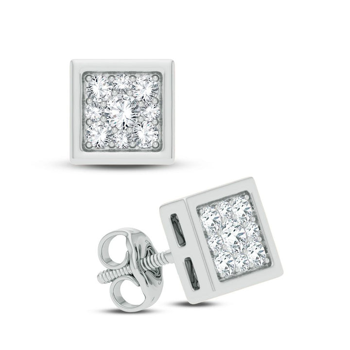 Chic 14k White Gold Lab Diamond Stud Earrings (0.25 CT)