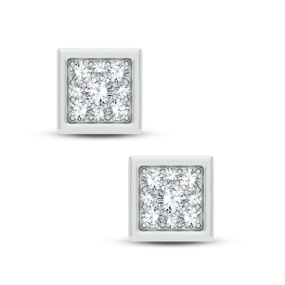 Chic 14k White Gold Lab Diamond Stud Earrings (0.25 CT)