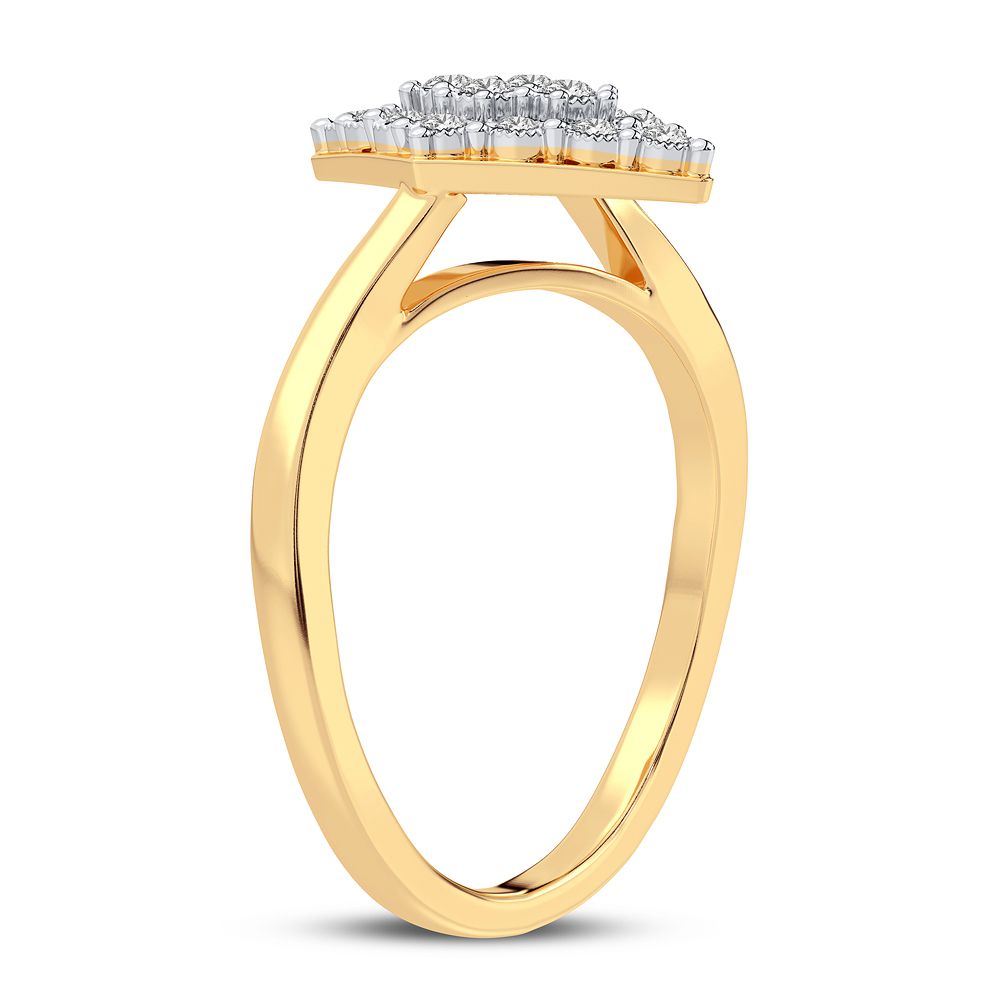 Chic 10k Yellow Gold Lab Diamond Fashion Ring for Women