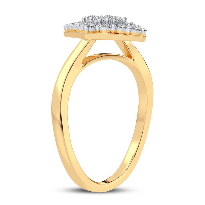 Chic 10k Yellow Gold Lab Diamond Fashion Ring for Women