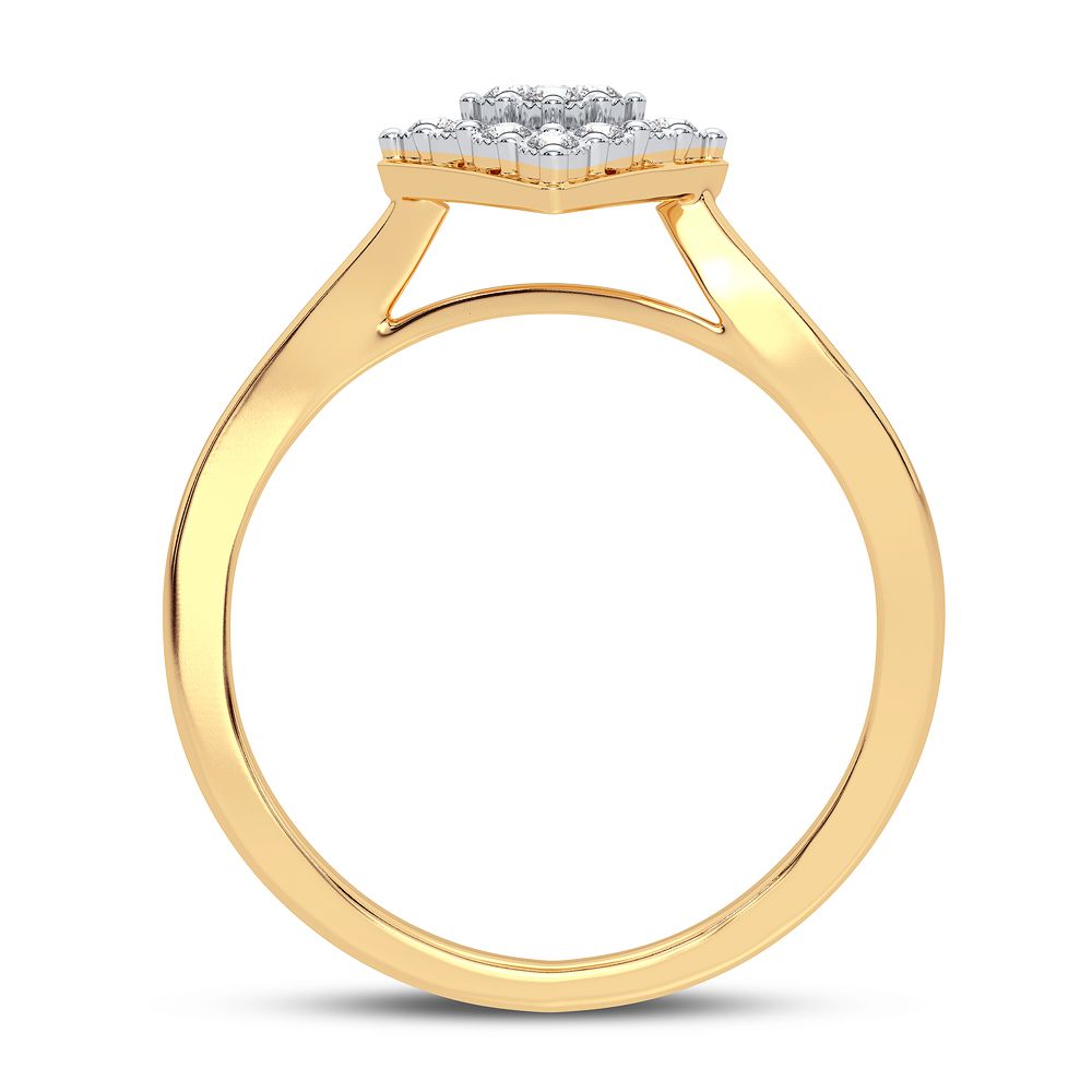 Chic 10k Yellow Gold Lab Diamond Fashion Ring for Women