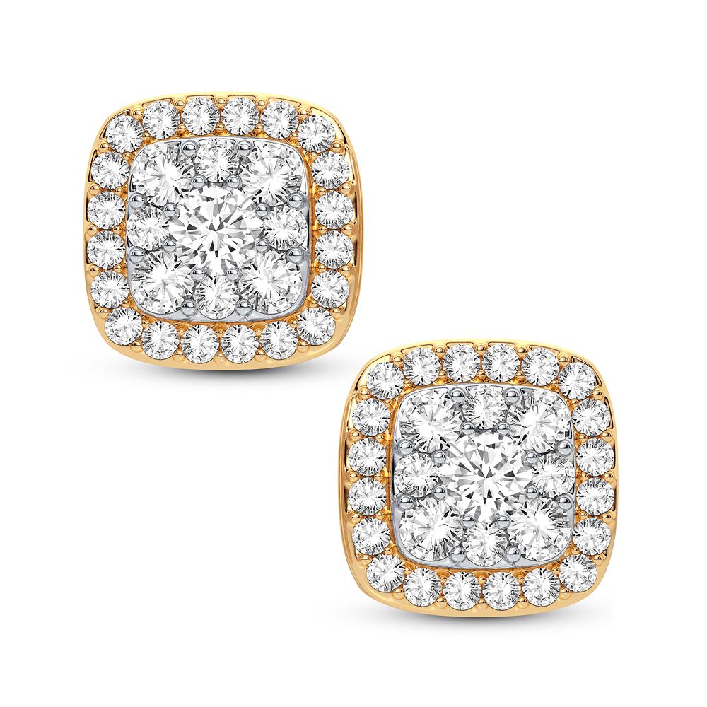 14K Yellow Gold 0.50CT Lab Diamond Stud Earrings for Women