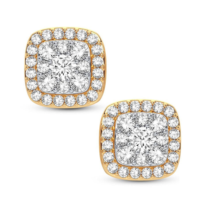 14K Yellow Gold 0.50CT Lab Diamond Stud Earrings for Women