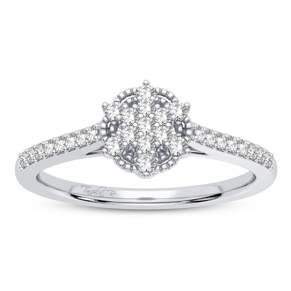 10k White Gold Lab Diamond Promise Ring for Her