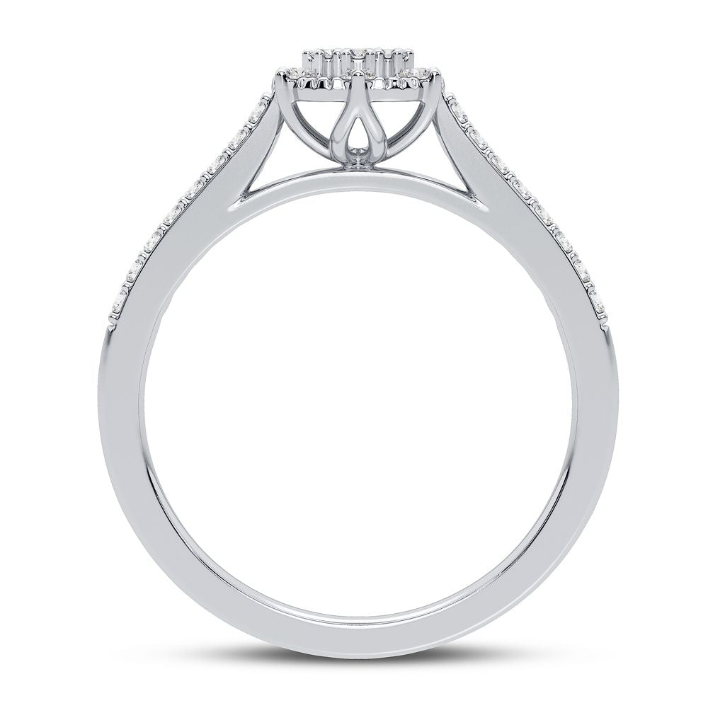 10k White Gold Lab Diamond Promise Ring for Her