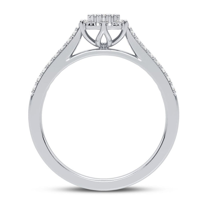 10k White Gold Lab Diamond Promise Ring for Her