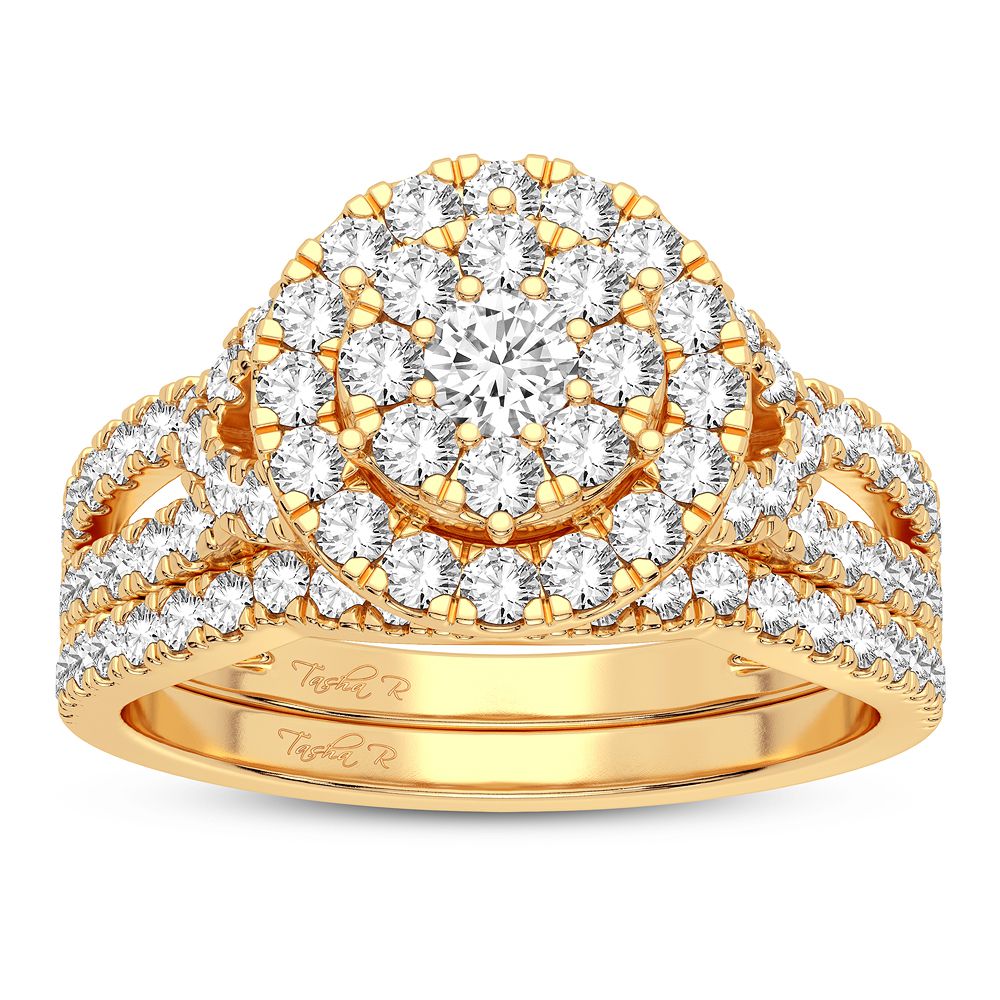 10k Yellow Gold 1CT Lab Diamond Engagement Ring for Her