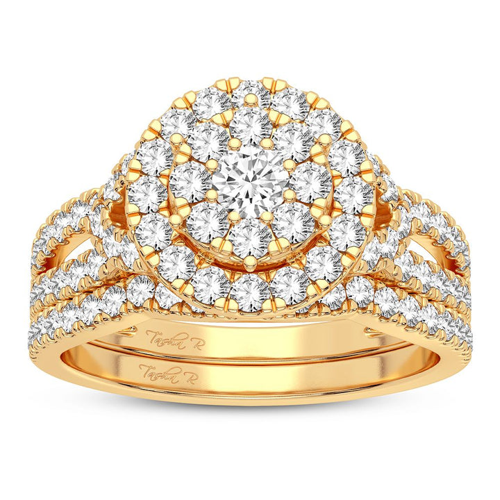 10k Yellow Gold 1CT Lab Diamond Engagement Ring for Her