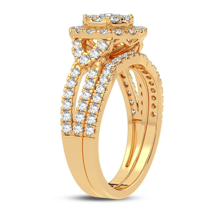10k Yellow Gold 1CT Lab Diamond Engagement Ring for Her