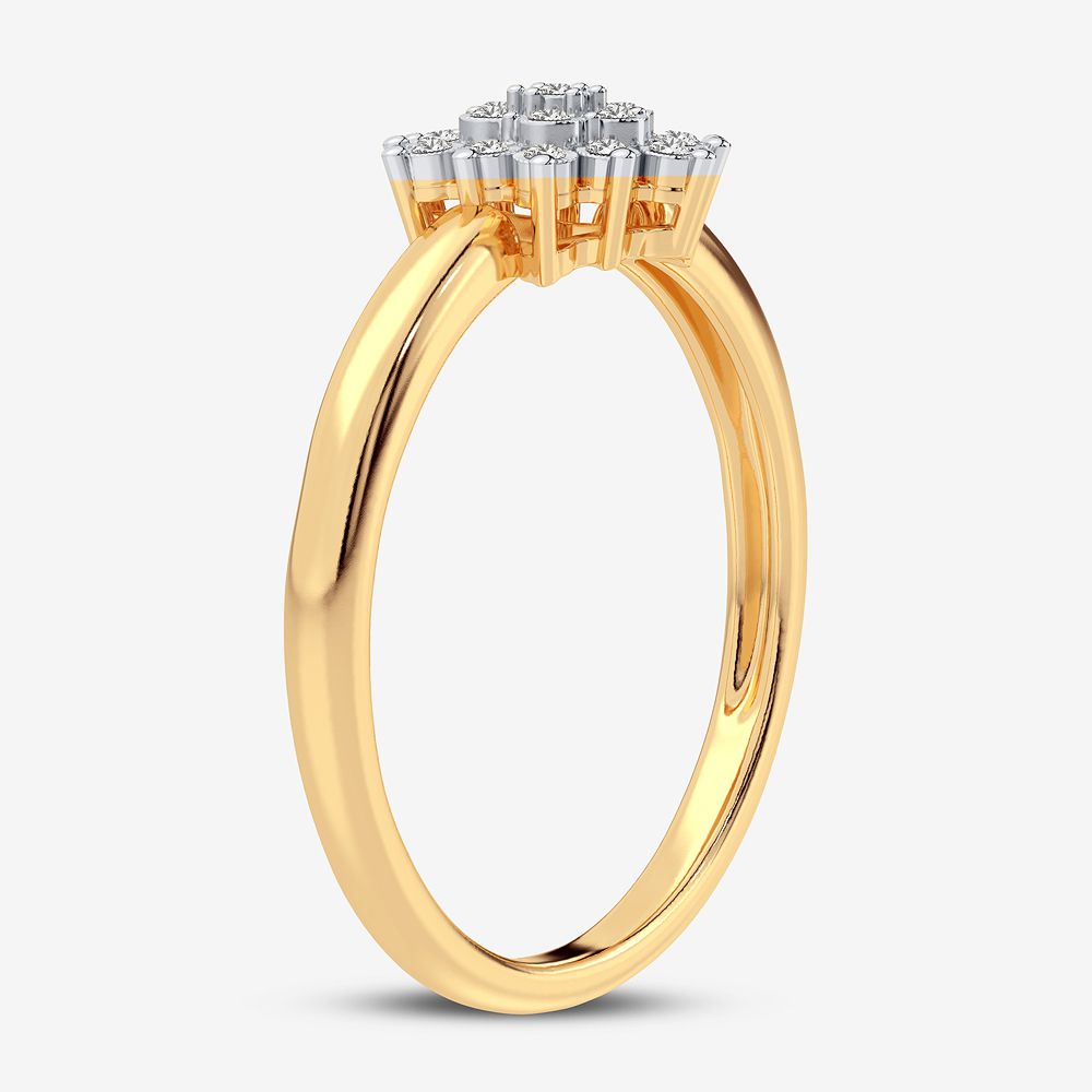 Chic 10k Yellow Gold 0.10CT Lab Diamond Womens Fashion Ring
