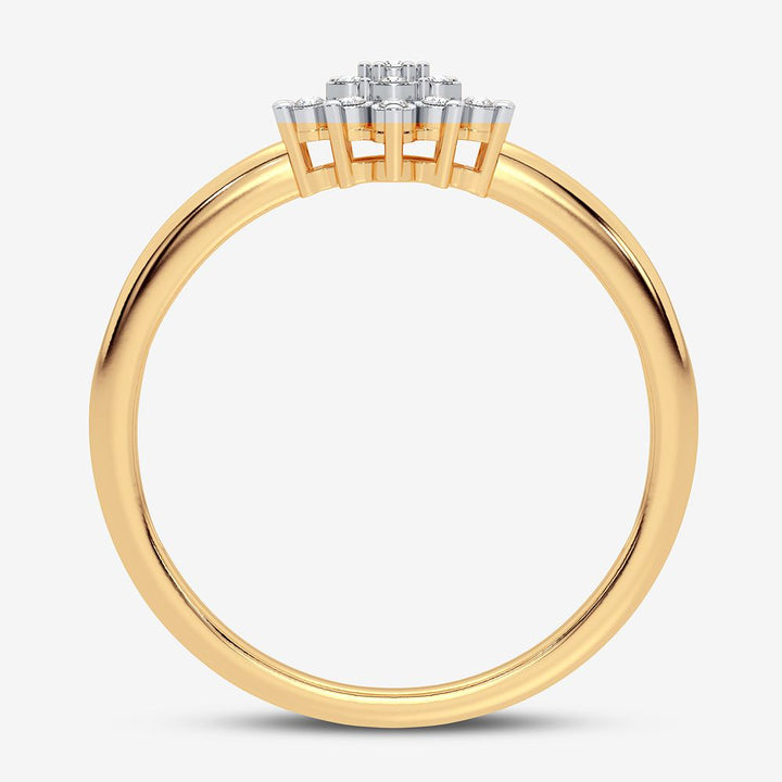Chic 10k Yellow Gold 0.10CT Lab Diamond Womens Fashion Ring