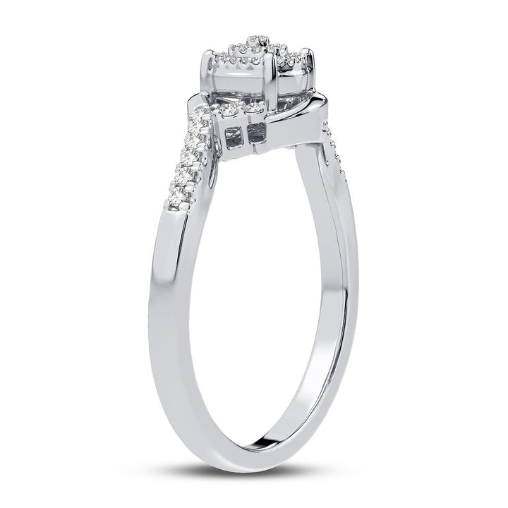 Sparkling 10K White Gold Lab Diamond Promise Ring for Her