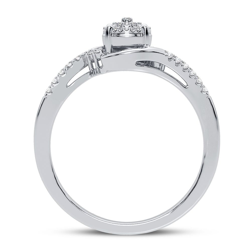 Sparkling 10K White Gold Lab Diamond Promise Ring for Her