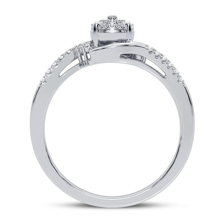 Sparkling 10K White Gold Lab Diamond Promise Ring for Her